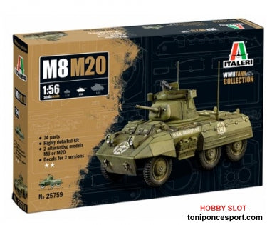 Vehículo Tanque Militar M8/M20 Greyhound 1:56