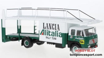 Fiat 673 racing transport, grün/white, Lancia Alitalia racing team, Alitalia, 1976