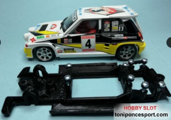 Chasis Lineal Black SCX Renault 5 Turbo Maxi Turbo SCX para motor Tipo RX