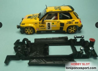 Chasis Lineal Black Renault 5 Turbo Team Slot