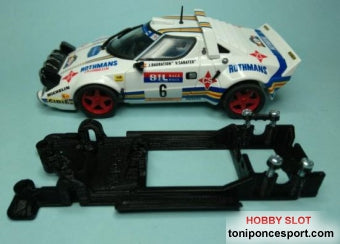 Chasis Lineal Black Lancia Stratos Team Slot