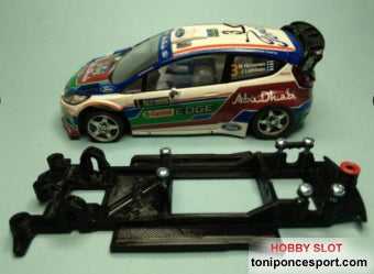 Chasis Lineal Black SCX Ford Fiesta WRC SCX para Motor RK