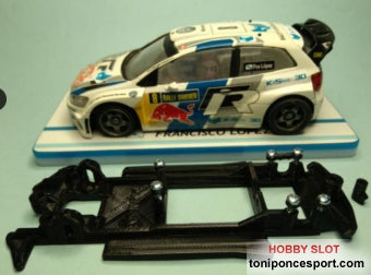 Chasis Lineal Black SCX Volkswagen Polo WRC Superslot para Motor RK