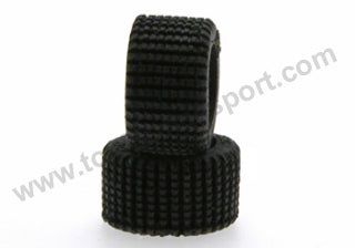 Neumaticos goma 22x12mm G-1 rayados evo2 especial sucio corte aguja (x2)