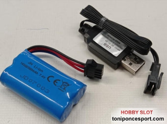 Bateria y Cargador 7,4v  500 mAh NINCORACERS AUDI RS Q E-tron
