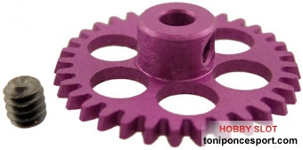 Corona 33 d. anglewinder 15º para eje 3/32" Tornillo .050". Diametro 17.5mm. Aluminio Aligerado. lila