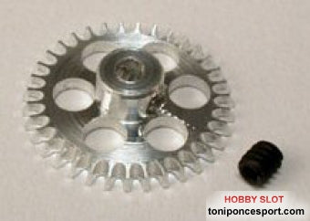 Corona 35 d. anglewinder 20º para eje 3/32" Tornillo .050". Diametro 17.5mm. Aluminio Aligerado.