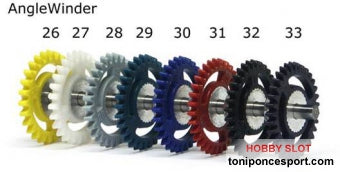 Corona anglewinder 33 dientes plastico 16 mm - Magenta