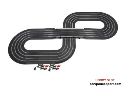 POLICAR T004Z CIRCUITO 4 CARRILES STARTER SET 9,4m. - 380x220cm.