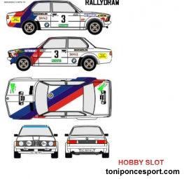 Calca BMW 320 Rallye El Corte Ingles 1979 - Medardo Perez 1/43