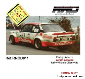 Calca Fiat 131 Abarth Cardin-Gancedo Rally Villa de Gijon 1982 1/32