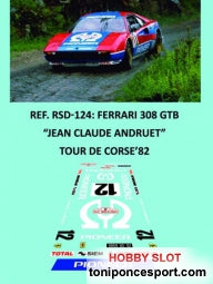 Calca Ferrari 308 GTB Andruet Tour de Corse 1982 1/32
