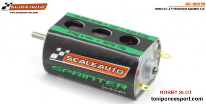 Motor SC-27 Sprinter 1 Jr de 18000 Rpm. Caja Larga y MPM 12gr. (6,5 gr. UMS).