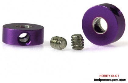 Tope Corona Slim M2 para Ejes 2,38mm. Anodizado en violeta. Aluminio.