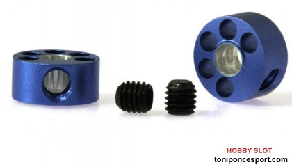 Tope corona aligerado para 3mm azul-anodizado aluminio M3