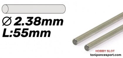 Eje acero Pro 2.38mm x 55mm.