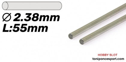 Eje Titanio 2.38mm x 55mm. rectificado.
