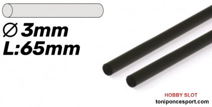 Eje carbono de 3 x 65mm.
