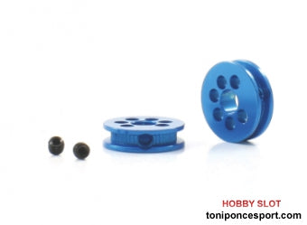 Polea Alumino Mecanizado 8mm Eje 3/32 Azul