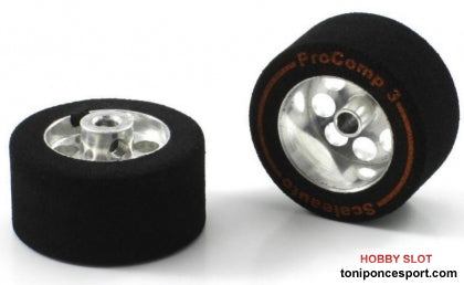 Rueda Esp. 25.5x13mm Procomp-3 para Eje 3mm. Llanta en Aluminio ø17mm.