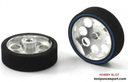 Rueda Esp. 25.5x8mm Hardcomp para Eje 3mm. Llanta en Aluminio ø21mm