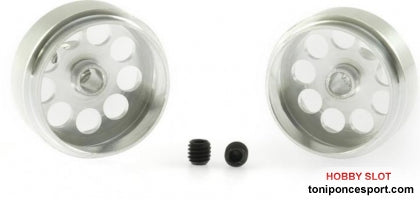 Llanta Aluminio 19,5x10,2mm. Int. 16,3mm Lightweight para Ejes 3mm con Tornillo M3. Peso 1,70gr.