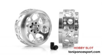 Llanta aluminio 16.5x8.5mm. Monza-2 para Eje 2,38mm con Tornillo M2.5 Peso 0,80 gr.