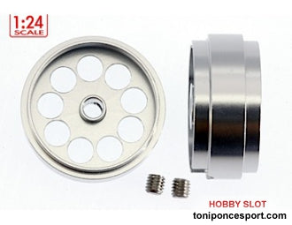 Llanta aluminio 21x10mm. lightweight para Eje 3mm con Tornillo M3. Peso 1,80 gr.