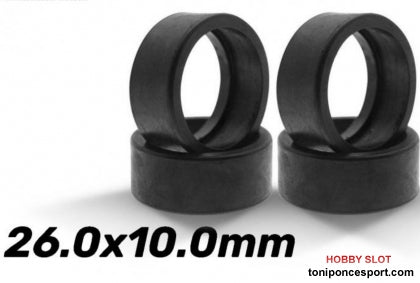 Neumatico goma std 26x10mm. slick para 1/24