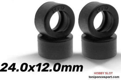 Neumatico Goma RT 24x12mm. SLICK para llanta ø17-18mm.