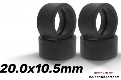 Neum. Goma A-S25 (Shore 25) 20x10,5mm Racing Slick para Llantas de 15,8 a 17mm.
