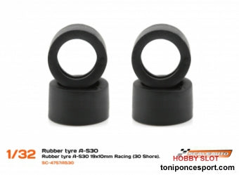 Neum. Goma A-S30 19x10mm Racing Slick (Shore 30) para Llantas de 15,8 a 17mm.