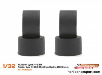 Neumatico Goma A-S30 20x12mm Racing Slick (Shore 30) para Llantas de 15,8 a 17mm. (SC4727)