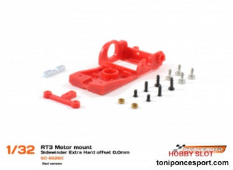 Soporte Motor Sidewinder RT3 Offset -0.0mm Extra-Hard (Rojo)