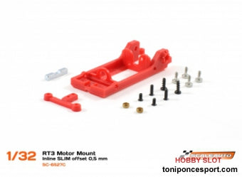 Soporte Motor In-Line SLim RT3. Offset -0.5mm Extra-Hard (Rojo