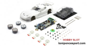 SRT Viper GTS White Racing Kit con Chasis 8003 GT3 en kit plus, Interior Lexan y Ruedas Espuma.