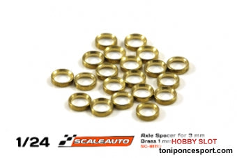 Separadores Eje de 3mm. en Bronce 1mm.