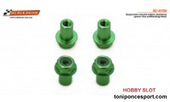 Casquillo sujección H 4.5mm Aluminiov verde con Cabeza Hexagonal autoblocante