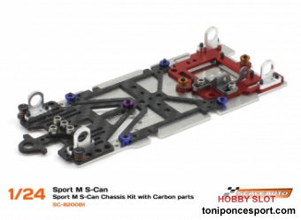 Chasis Sport M S-Can 1/24 con Suspensión y Piezas de Carbono