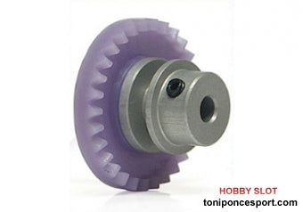 Corona 29d. motor en línea -STEP 2-. Aluminio para eje 2.38mm (3/32"). Fijada mediante tornillo allen M2.