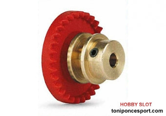 Corona 30d. motor en línea -STEP 2-. Bronce para eje 2.38mm (3/32"). Fijada mediante tornillo allen M2.