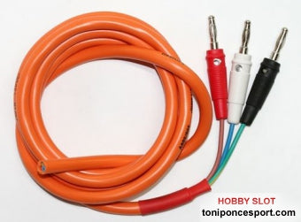 Cable eléctrico flexible para mandos 1,5 m. + 3 bananas 4 mm.