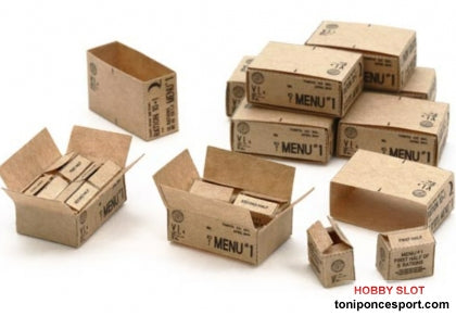 Cajas de cartón de racionamiento de 2ª GM