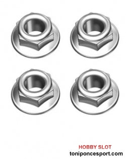 Tuerca Autoblocante con reborde 4mm. (x4)