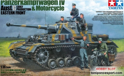 Tanque Panzer IV Ausf.G et Motocycliste Front Russe 1/35