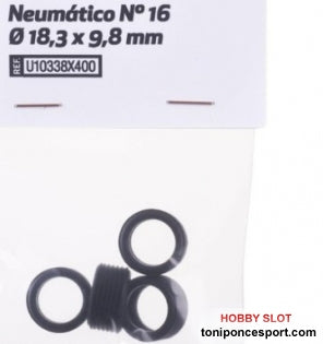 Neumático Nº 16 Ø 18,3 x 9,8 mm (x4)