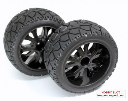 Juego de ruedas para buggy/truggy "Street" negro 1:10