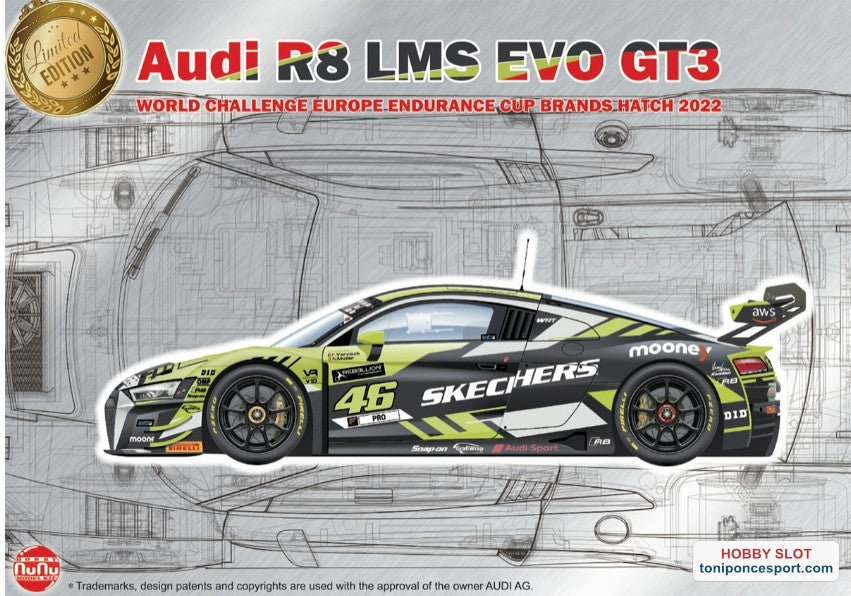 Audi R8 LMS GT3 EVO GT3 World Challenge Europe Endurance Cup 2022 - VR46 - Valentino Rossi Kit 1/24
