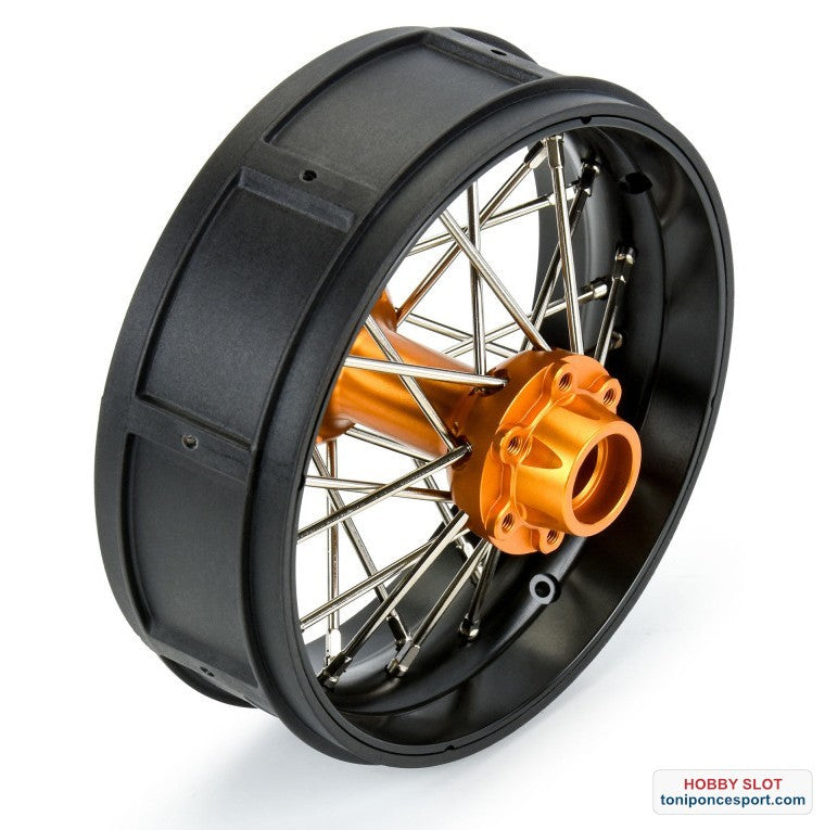 Llanta Trasera 1-4 Pro-Spec Aluminum V2 Bead Rear Wheel Black-Gold (1): Promoto-SM