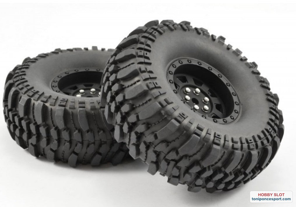 RUEDAS CRAWLER ROCKO 1.9 MOUNTED Scale Wheel Black (2U) 120mm.
